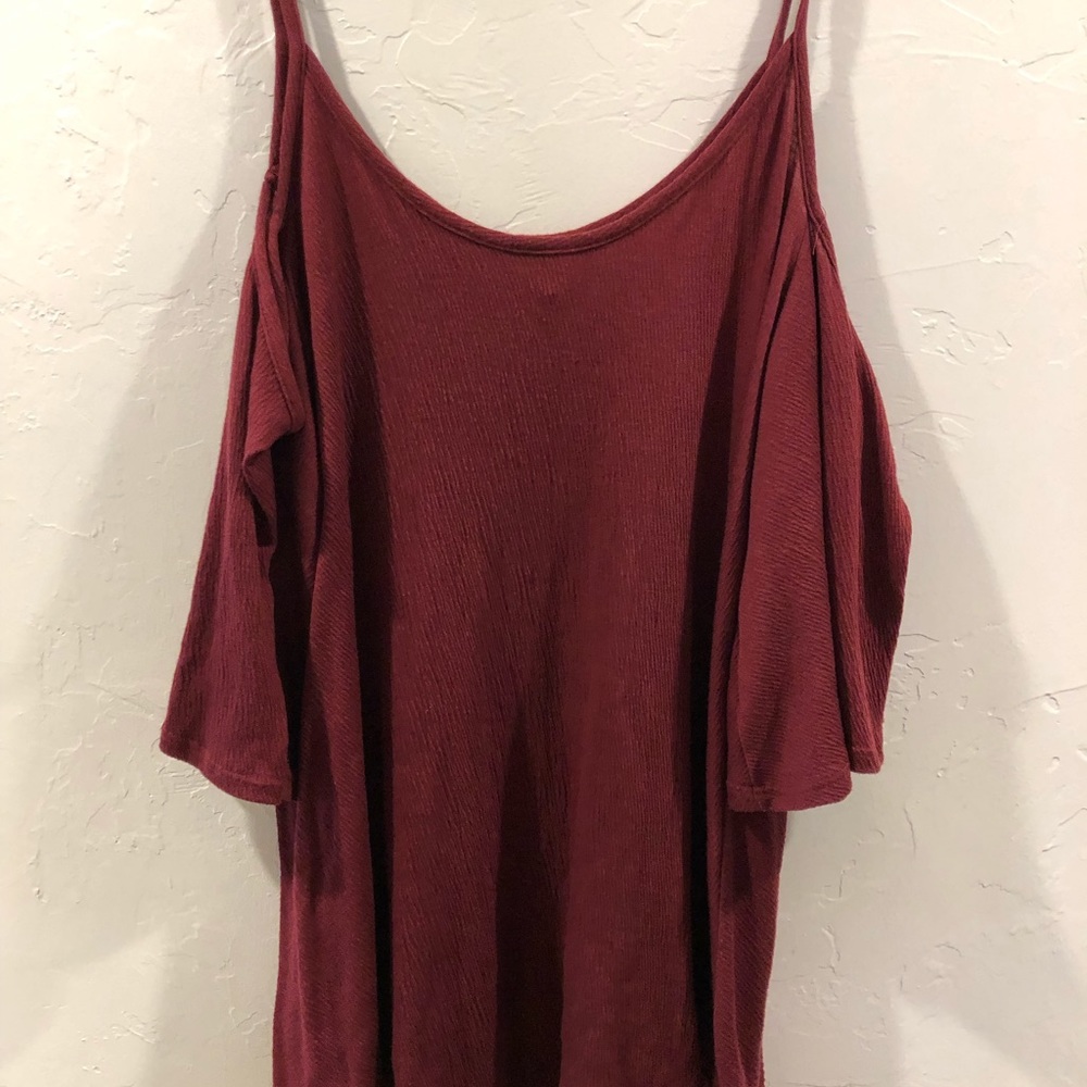Maroon Off Shoulder Top